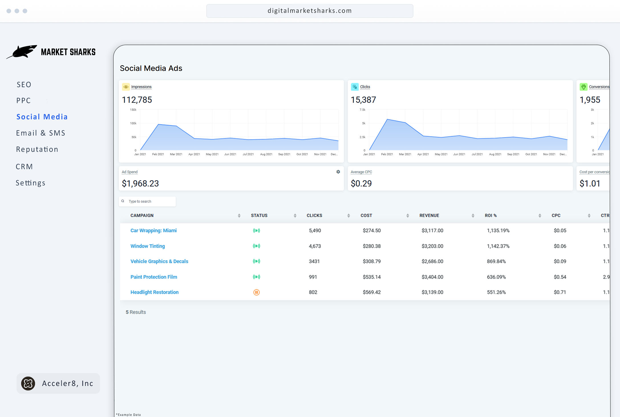 Social media ads screenshot